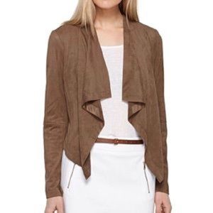 Katherine Barclay Faux Suede Brown Waterfall Jacket
